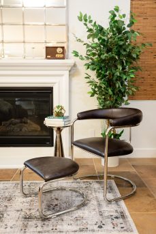 The Lorren Chair and Ottoman Set in Cafe'