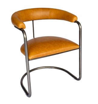 The Lorren Chair in Light Honey and Natural Steel